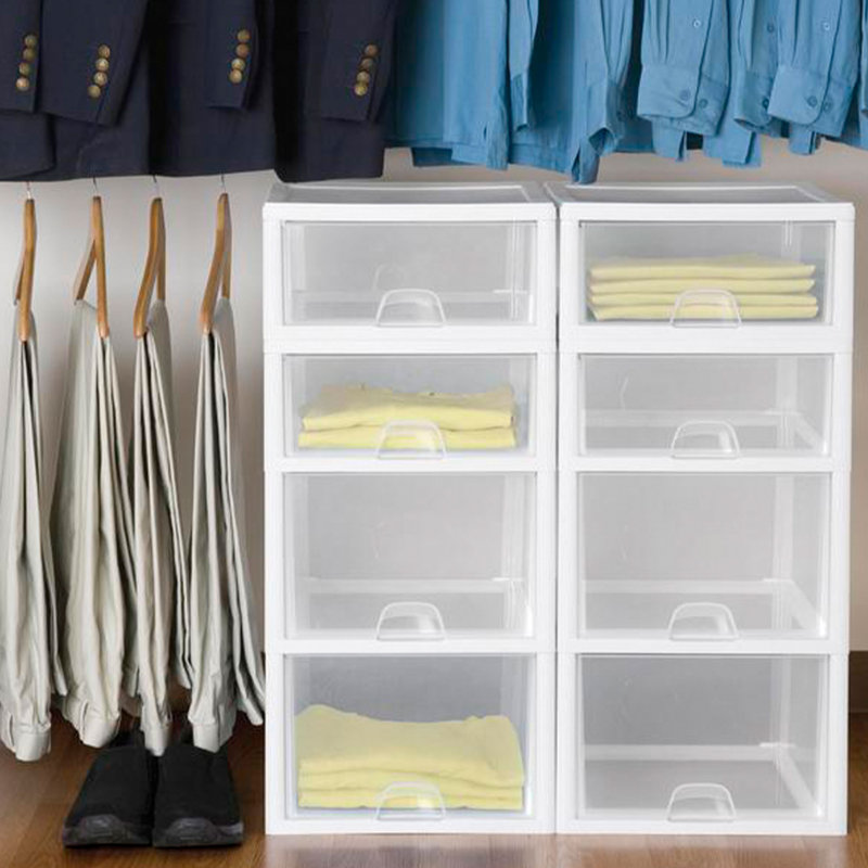 68 Quart Large Stackable store Plastic Closet Organizer, Set of 6